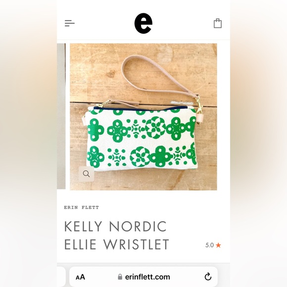 ERIN FLETT wristlet “Kelly Nordic,” ret.$44. Like new except for minor smudging. - Picture 7 of 8